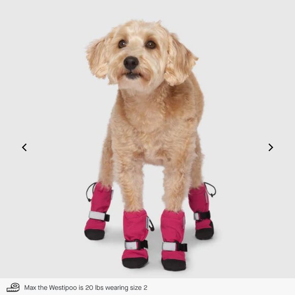 NWT, Canada Pooch Soft Shield Boots for Dogs, Water-resistant, Hot Pink, Size 4 - Picture 5 of 16